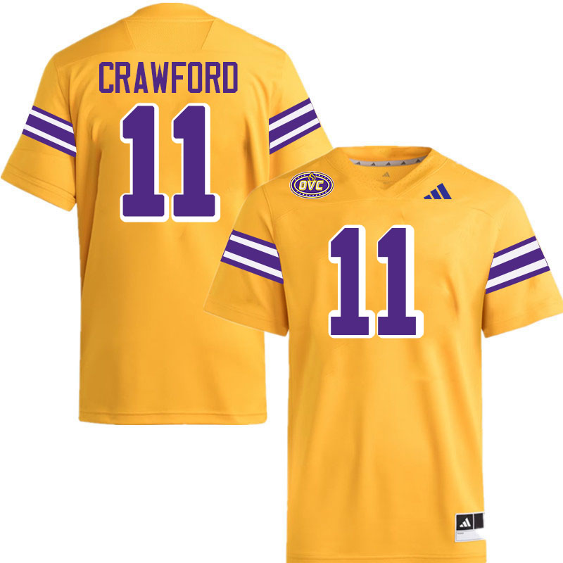 Tennessee Tech Golden Eagles #11 A.J. Crawford College Football Jerseys,Uniforms-Gold